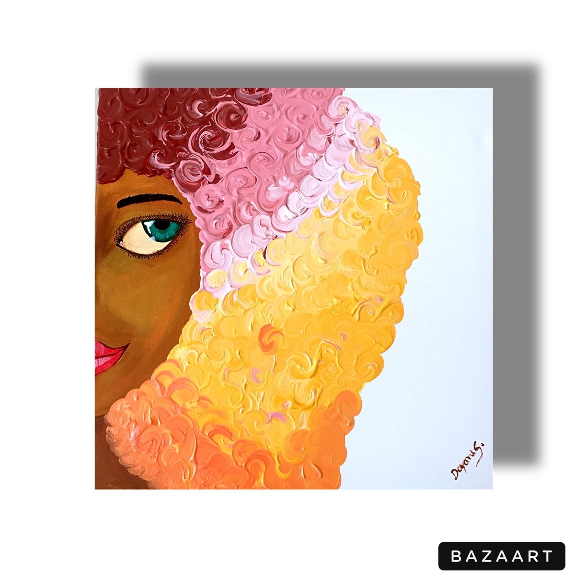 Gemälde: handgemachtes Acrylgemälde Bonita 40x40 – Neu und originalverpackt aus Olten von DayaneChristen