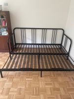 IKEA FYRESDAL Metallbett schwarz, ausziehbar, 160x200cm