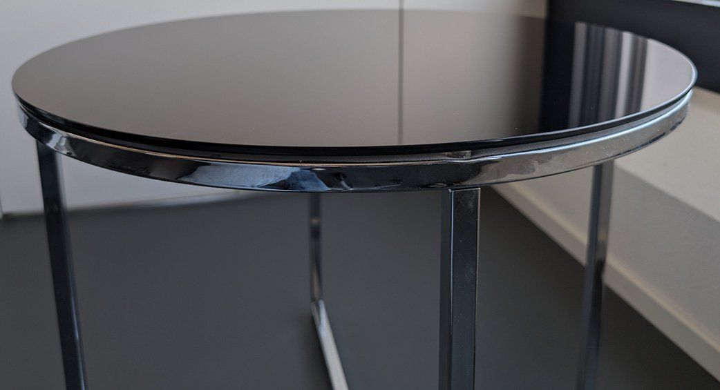 Tavoli: Beistelltisch Glas schwarz rund – Usato da Zürich venduto da TMoran 3