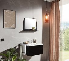 10341 - Badmöbel Set WANGEN M - Schwarz (HB) Badezimmermöbel