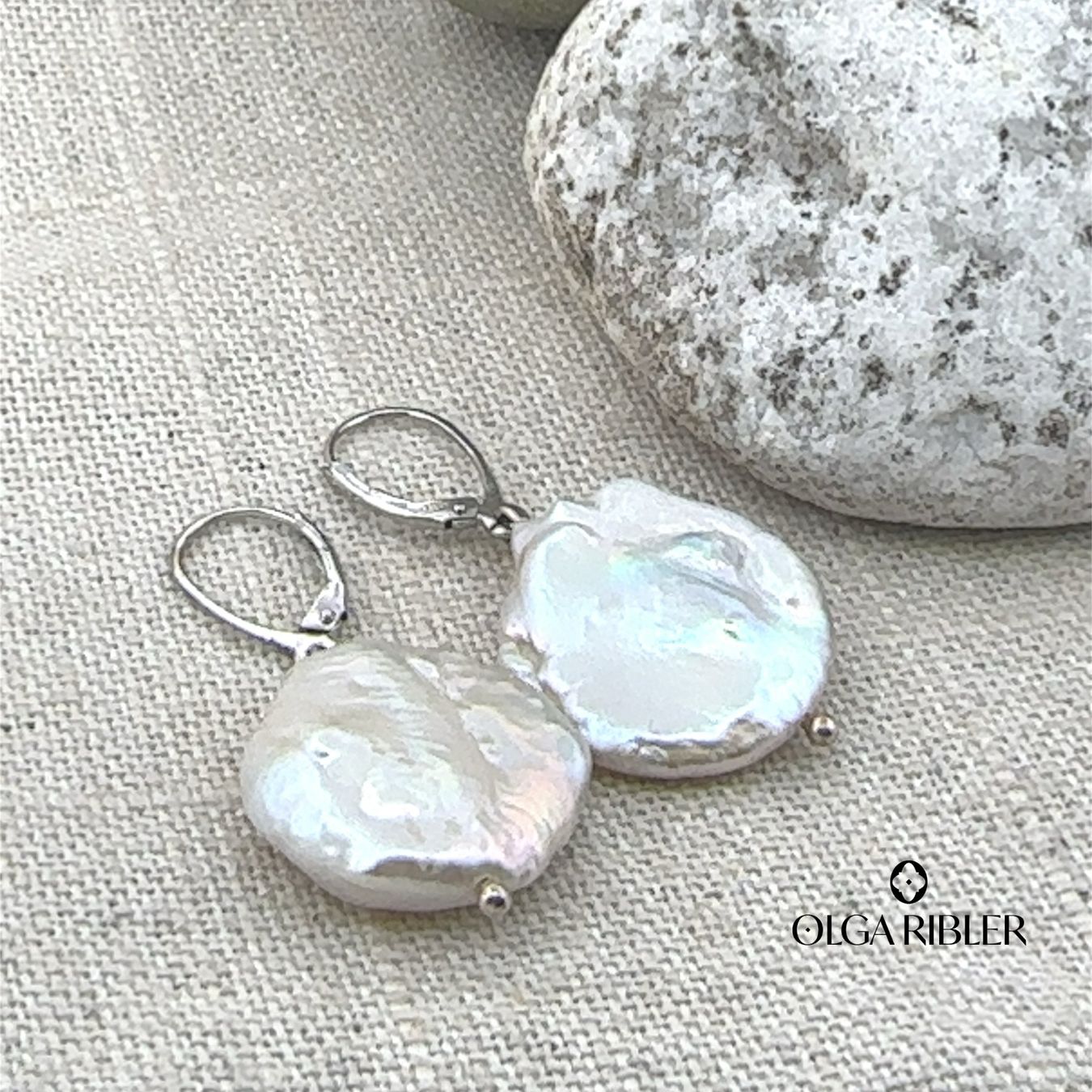 Olga Ribler Orecchini pendenti & Orecchini a lobo: Keshi Perlen extra gross Ohrringe -  925 Silber – Nuovo (secondo la descrizione) da Luzern venduto da Schmuckoutlet 4