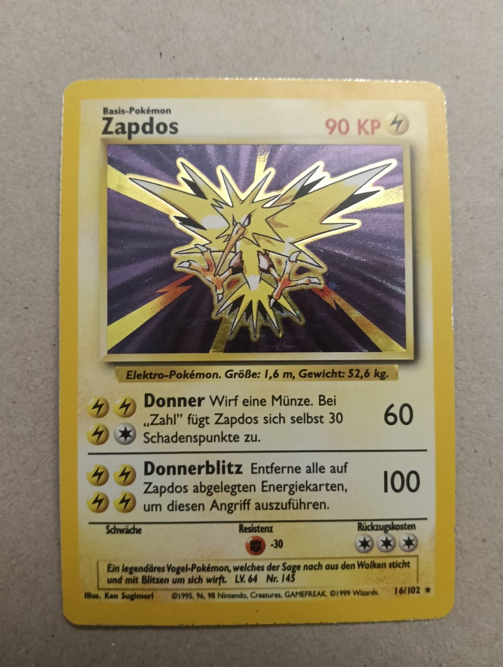 Pokémon Cartes à collectionner: Pokemon karte Base Set Zapdos – D'occasion à LEUZIGEN par mic_sdh5