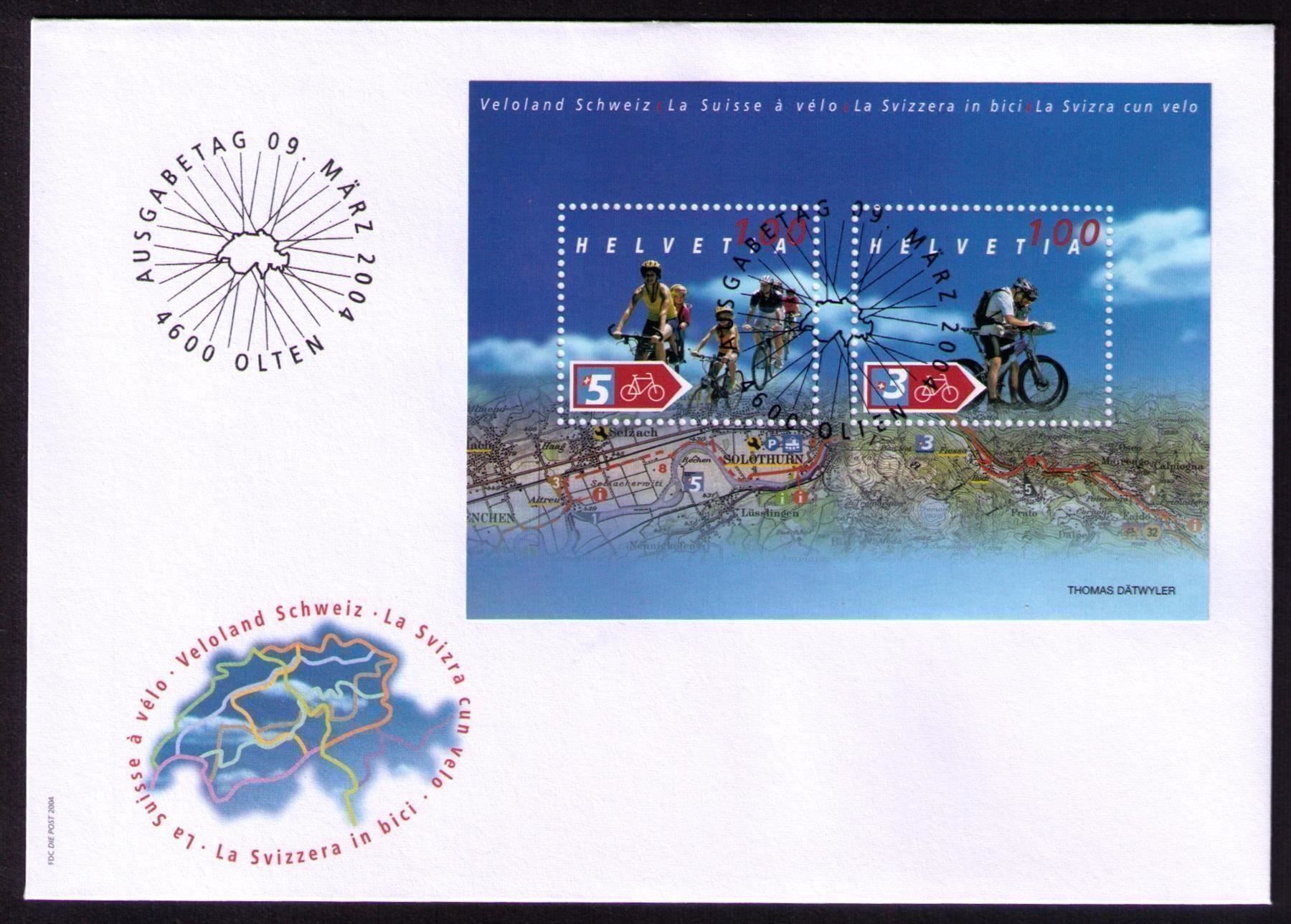 Tutti i francobolli: 2004_1118_VELOLAND SCHWEIZ_9.3.04_FDC KLEINFORMAT C6 !! – Usato da Marthalen venduto da Ch_quality