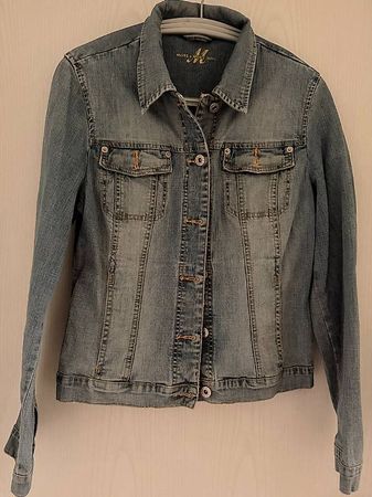 More & More Jeansjacke klassisch mit Kontrastnähten Gr. 38