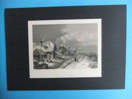 Stich : das Dorf im Winter an der Nordsee
