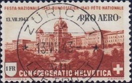 36 mit FD-Vollstempel Zürich 1, 13.7.45, Kat. Fr. 60.00