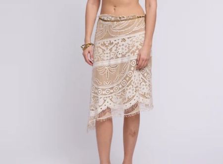 Gonna D&G pizzo taglia 44 beige bianco usata