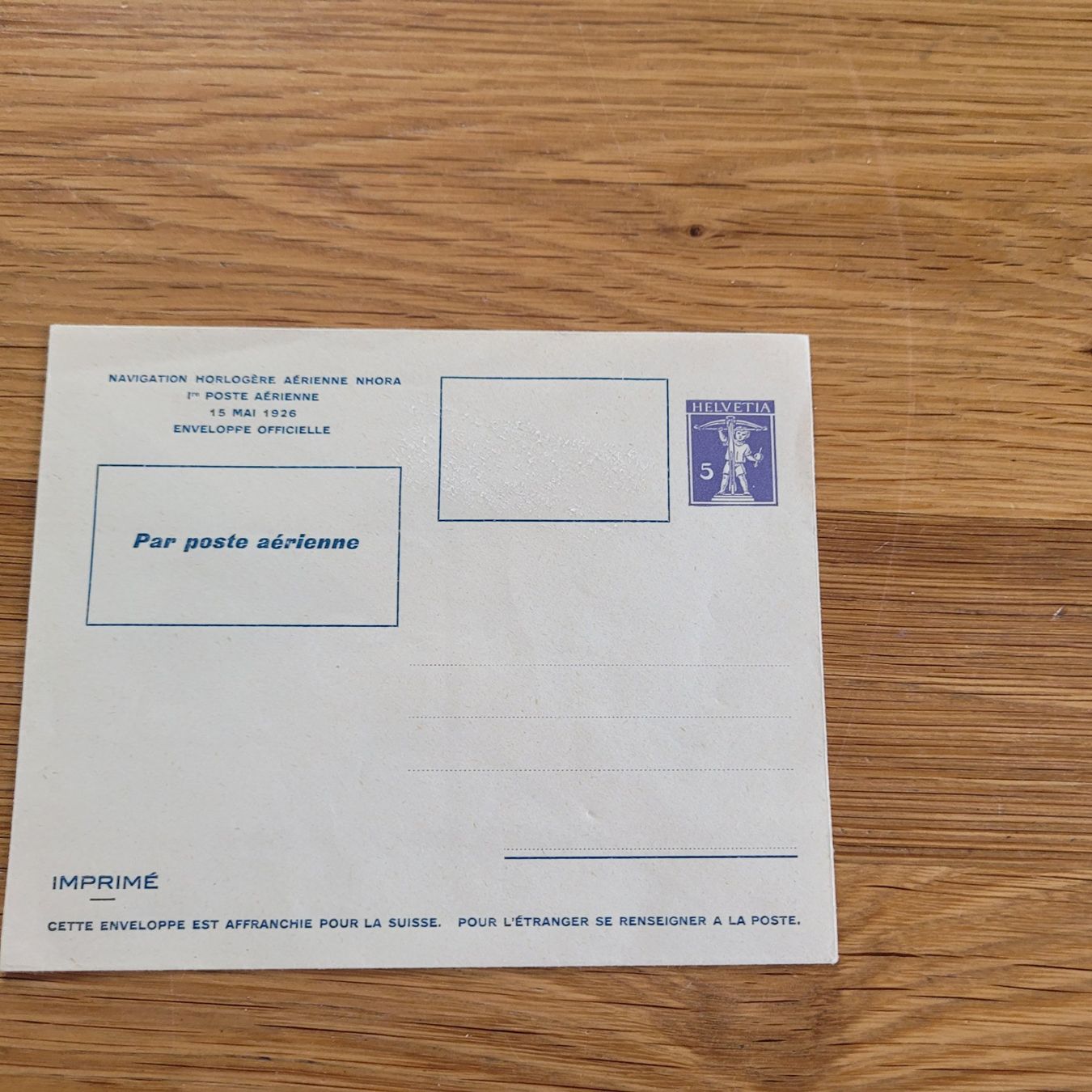 Tutti i francobolli: Luftpost GS Nhora 1er Poste 1926 – Usato da Biel/Bienne venduto da Destockweb