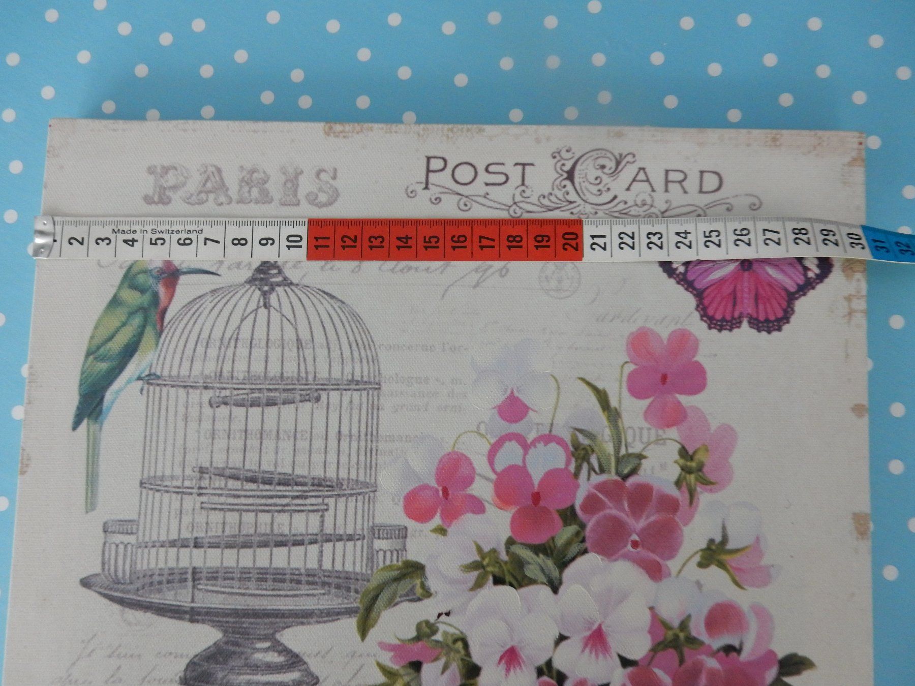 Posters & Illustrations: Bild Leinwandbild mit Veilchen Krone Vogelkäfig shabby chic – Neuf (Voir description) à Jona par simongarden 3
