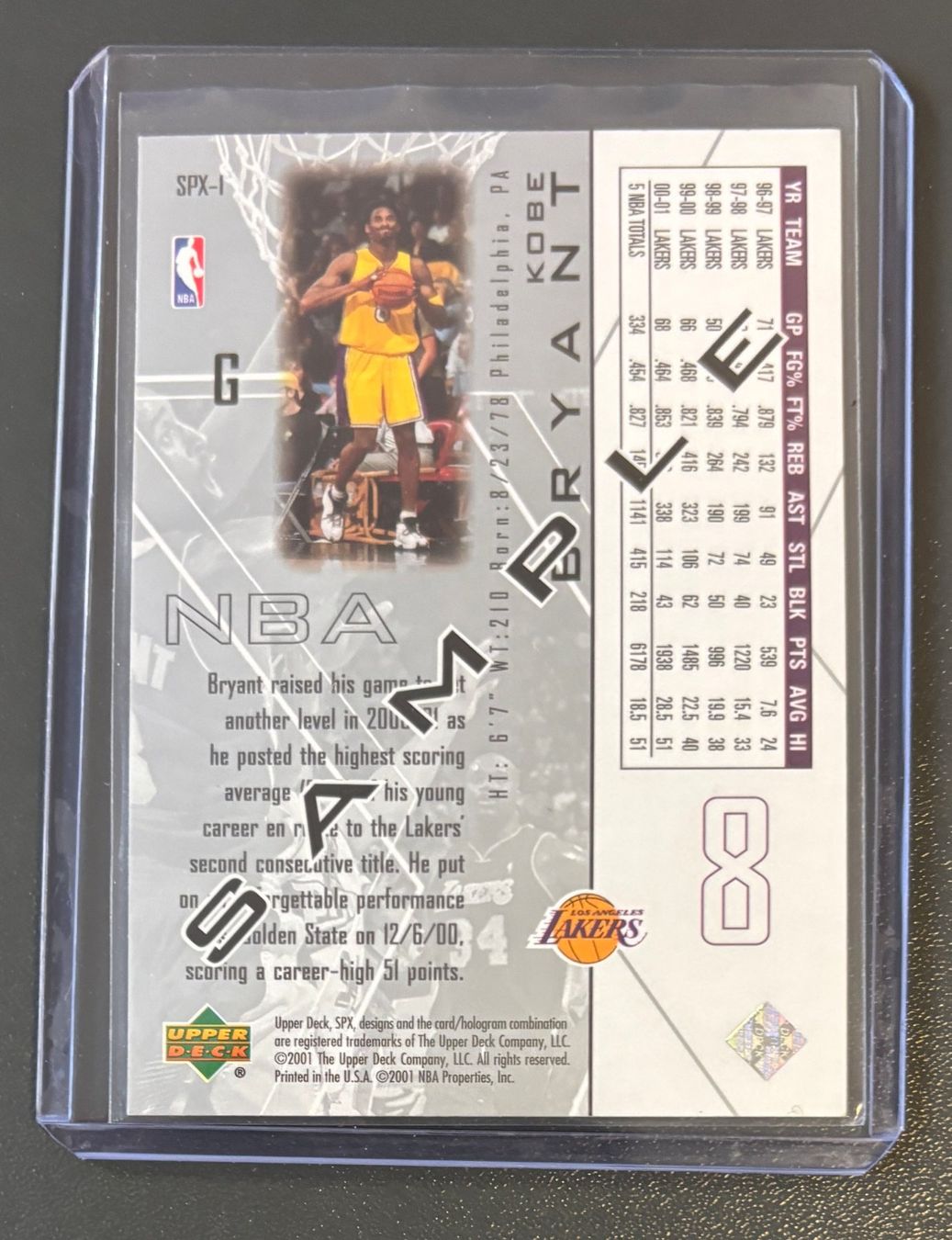 Nba Sammelbilder & Trading cards: NBA Kobe Bryant 2001-02 SPx Sample Card – Neu (gemäss Beschreibung) aus Muri b. Bern von winningloser 1