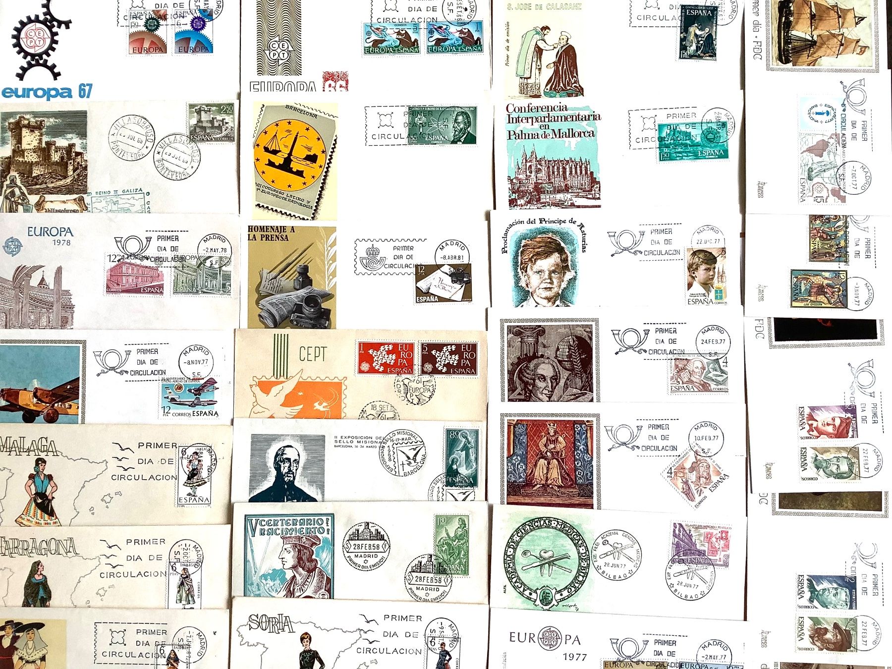 Tous les timbres: 1958 - 1978  - Spanien - FDC 29 Stk. – Neuf (Voir description) à Liestal par Skunk02 1