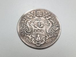 🇻🇦  Vatican Testone 1773 Silver F+ - Clement XIV. RARE.