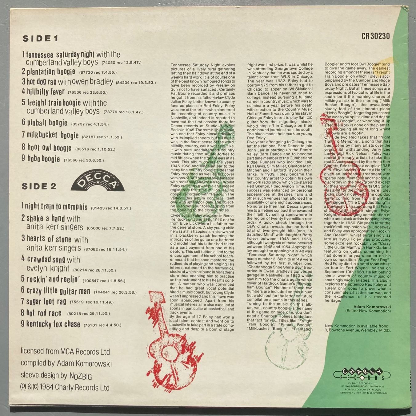 Dischi in vinile: RED FOLEY - TENNESSEE SATURDAY NIGHT – Usato da Poliez-Pittet venduto da Newtown-Records 1