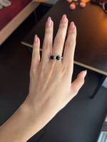 black bow silver ring