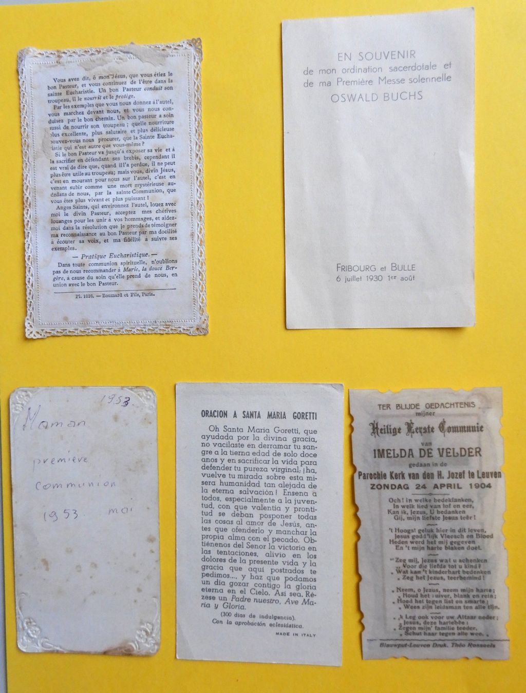 Cartoline postali: 5 Heiligenbilder,  Andachtsbilder,  1 x mit Spitzenrand – Usato da Senèdes venduto da Framboise52 1