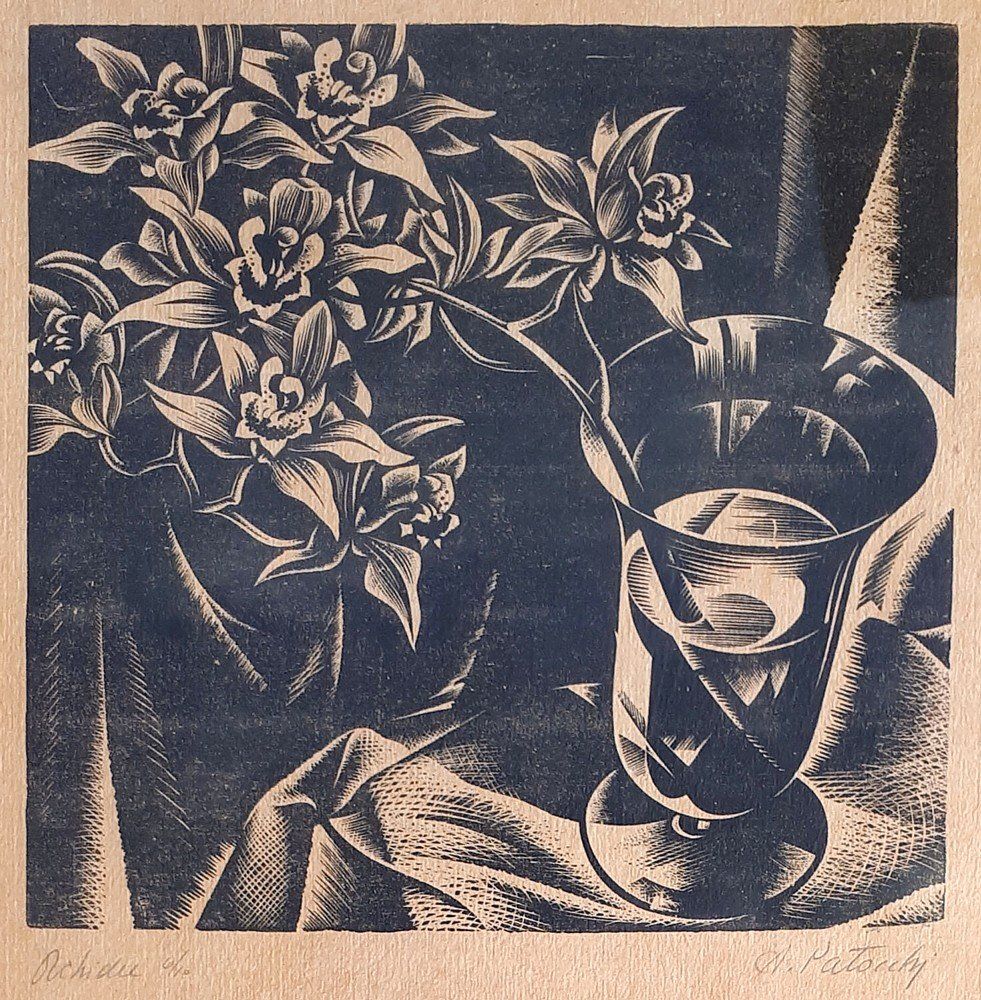 Xilografie: Aldo Patocchi - xylogravure - Les orchydées – Usato da Montmelon venduto da canelle-12
