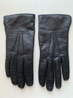 Lederhandschuhe schwarz gefüttert guter Zustand 23 cm