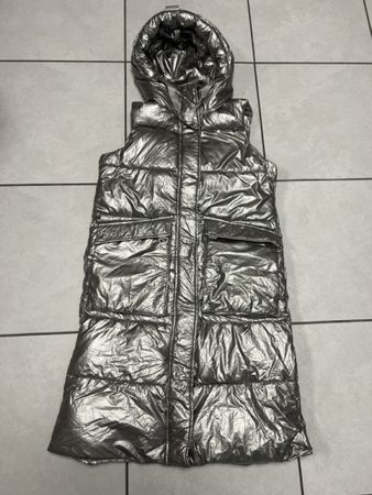 Fly Luxury Weste lang metallic silber Grösse S neu
