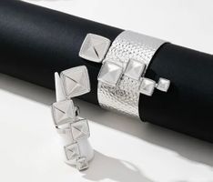 MUST HAVE - edler Modeschmuck Armspange und Ring in Silber