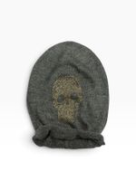 Codello Beanie Strickmütze olivgrün Totenkopf gold