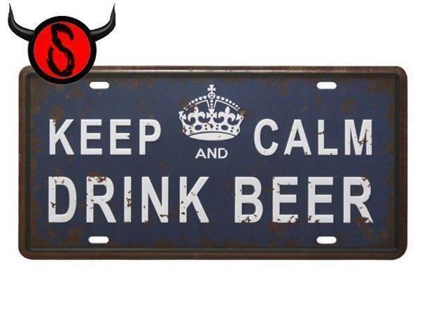 Insegne: Blechschild – KEEP CALM AND DRINK BEER – Nuovo e nell'imballaggio originale da Buchs SG venduto da Skullep