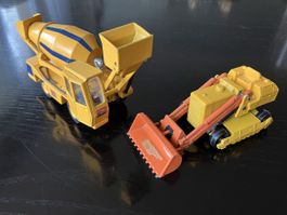 Matchbox King Size Traxcavator / Joal Car-Mix Betonmischer