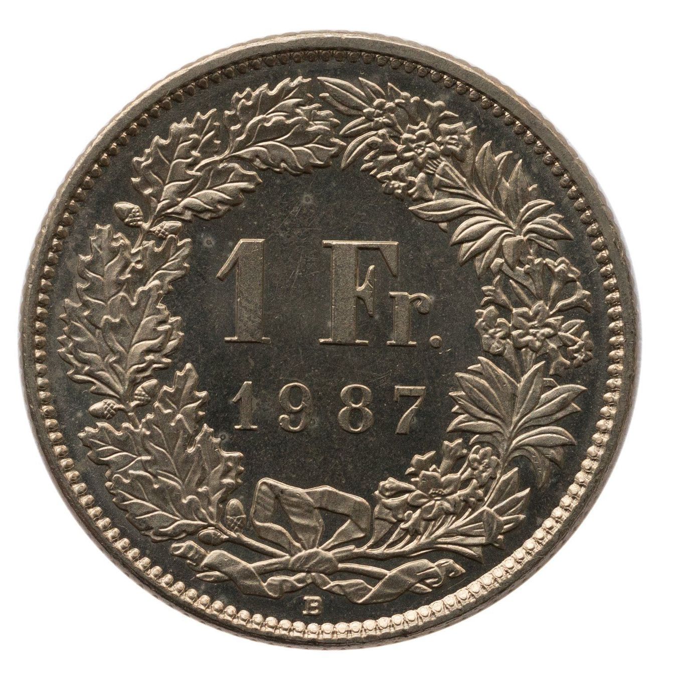 Tutti le monete: 1 Franken 1987 stgl – Usato da Rotkreuz venduto da Swiss-Coins 1
