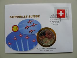 2021 Patrouille Suisse Numisbrief "75 J. MFGT Air Festival"
