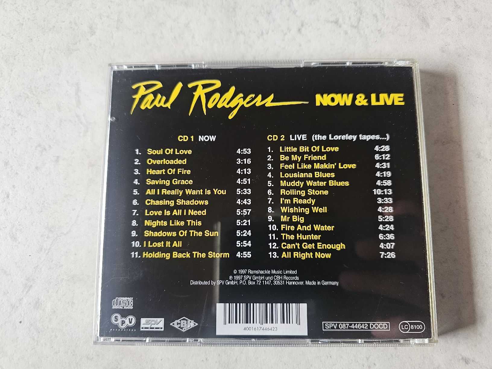 CD: Paul Rodgers  -  Now & Live  /  2 CD's – Usato da Schneisingen venduto da backstore24 1