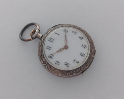 Antike Damen-Taschenuhr 800 Silber Galonné (ca. 1900)