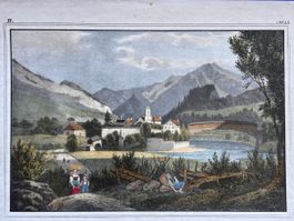 Reichenau antike handkolorierte Litho eiweissgehöht um 1860
