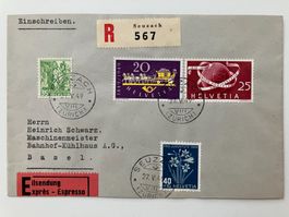1949, Express-R-Brief, Buntfrankatur