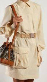Fendi Kleider: Hemdkleid FENDI robe chemise .38 – Gebraucht aus Collonges von Auganien