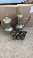 Zinn Set Kanne Becher gebraucht 8-teilig