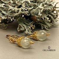 Sterling Silber 925 Ohrringe mit Prehnite