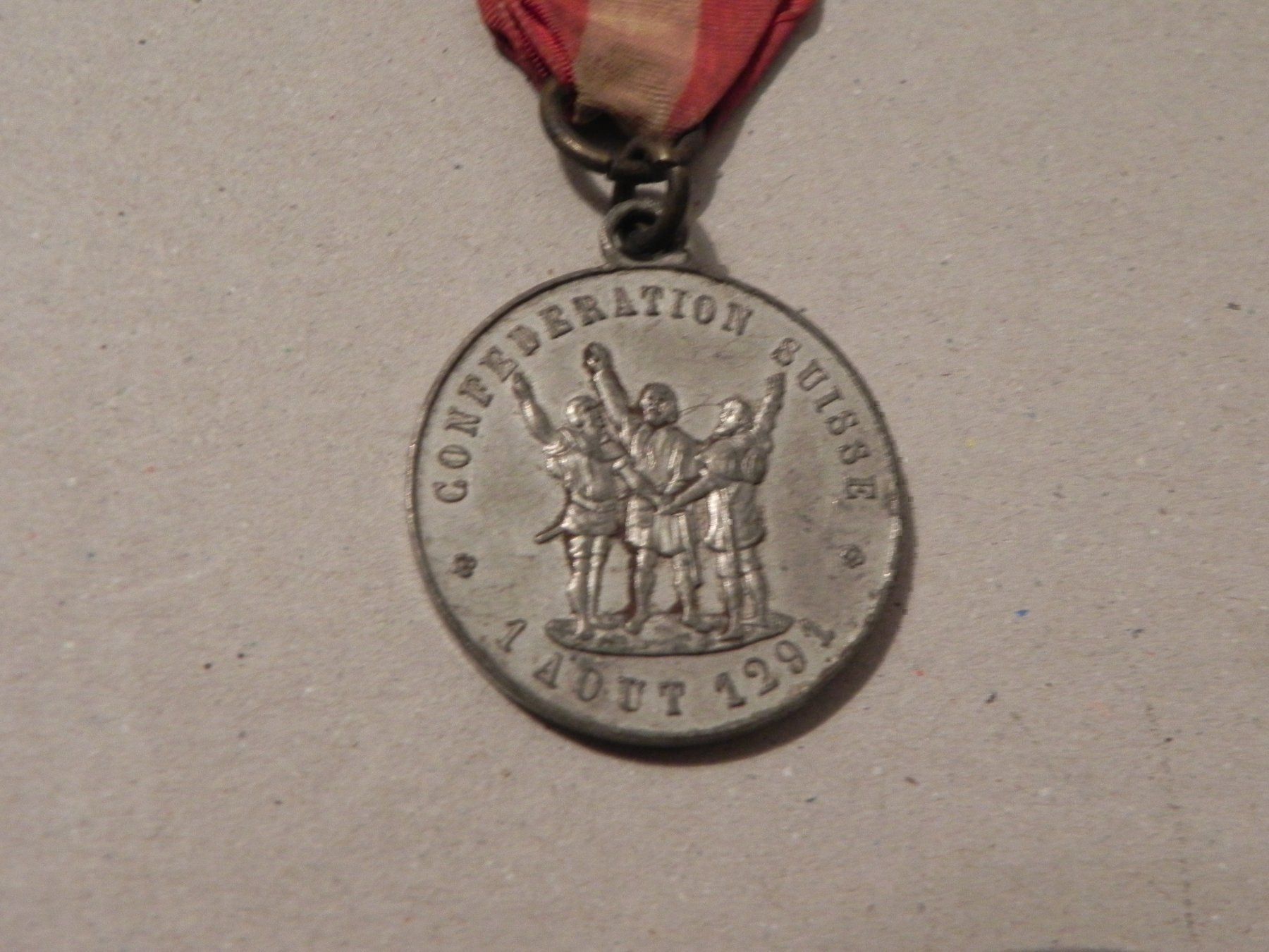 Medaillen: 1. August Feier Medaille 1891 Colombier – Gebraucht aus Siebnen von krimsie 1