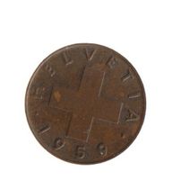 MONETA SVIZZERA 1 centesimo 1959 usata - circolata Rame