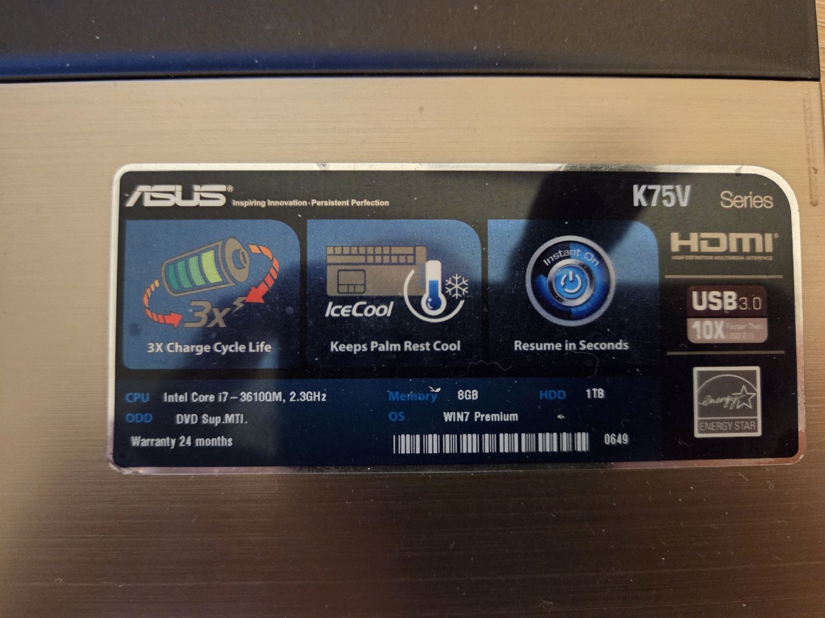 Asus Notebooks: Laptop Asus K75V Intel Core i7 – Gebraucht aus Wauwil von seriously3 7