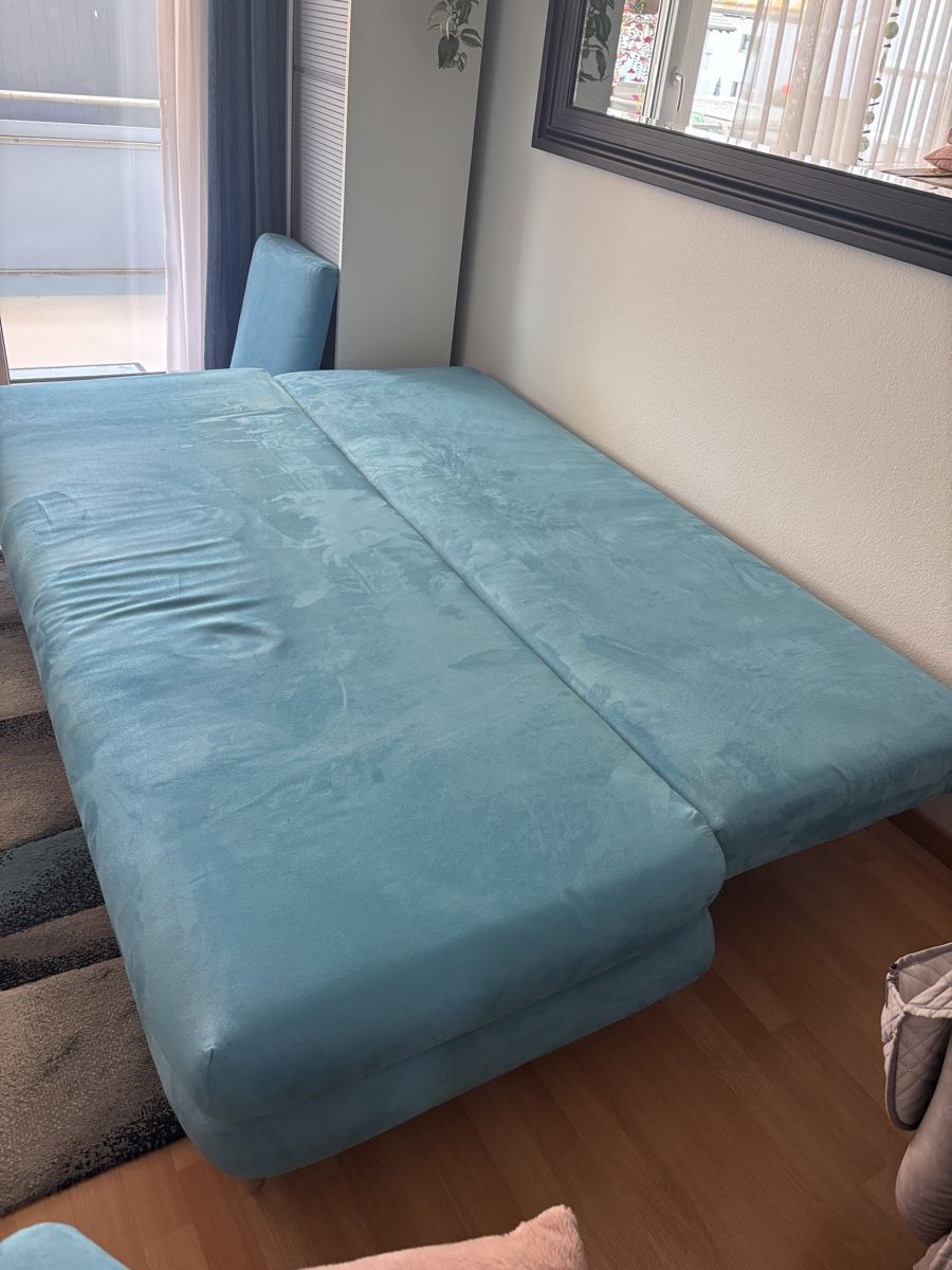 Sofas: 3er Bettsofa mit Stauraum, türkis – D'occasion à Oberhofen Thun'see par nad_8fh9 4