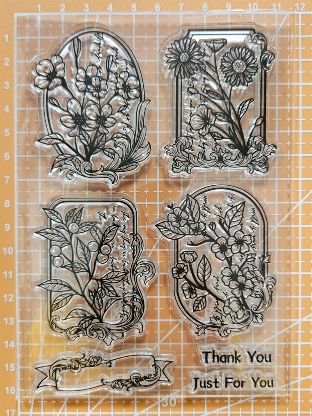 Timbri: Silikonstempel Nr.767, Blumen in Rahmen – Nuovo e nell'imballaggio originale da Gretzenbach venduto da Fliegepilz56 2