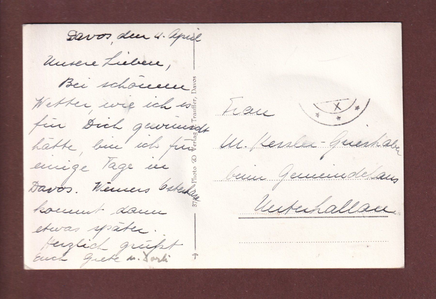 Cartoline postali: DAVOS – Usato da Pully venduto da nicecards 1