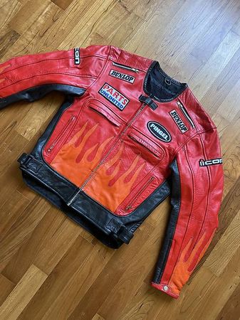 Icon Lederjacke moto Giacca chaqueta Racing