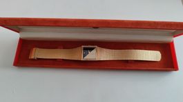 Vintage Damenuhr Valgine Quartz goldfarben mit Box, (2WU)