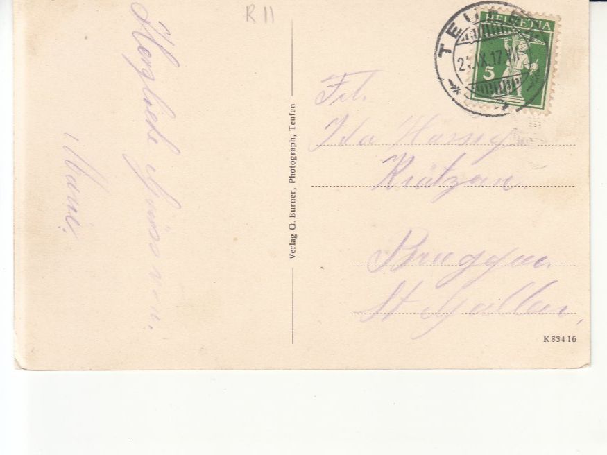 Cartoline postali: Teufen Hecht 1917 – Usato da Bürglen TG venduto da StampGraf 1
