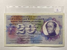 20 franken note zirkuliert 1970
