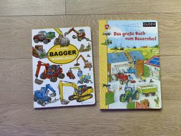 2 Wimmelbücher Bagger Bauernhof Traktor Tiere Duden