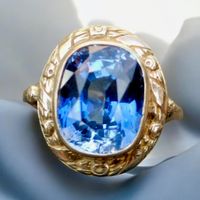 Art Deco Antiker Syntetischer Saphir Ring 14ct 585 Gold✨