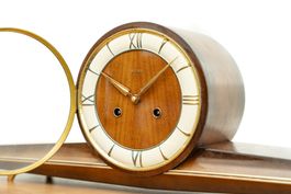 Vintage Hermle Wooden Mid-Century Mantel Chiming Clock