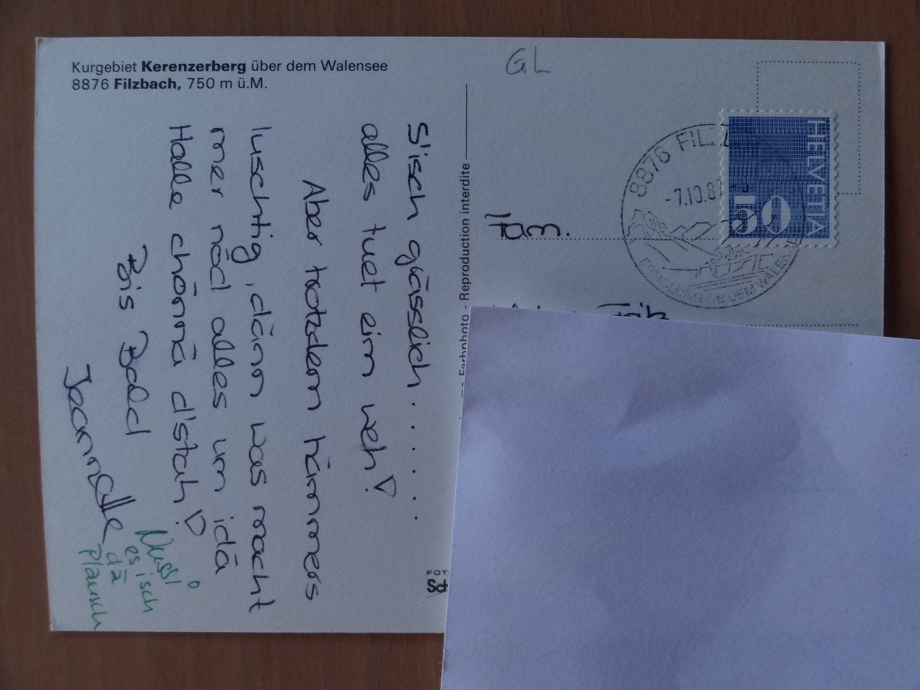 Cartoline postali: Filzbach - Kerenzerberg - année 80 – Usato da St Léonard venduto da Riglin 1