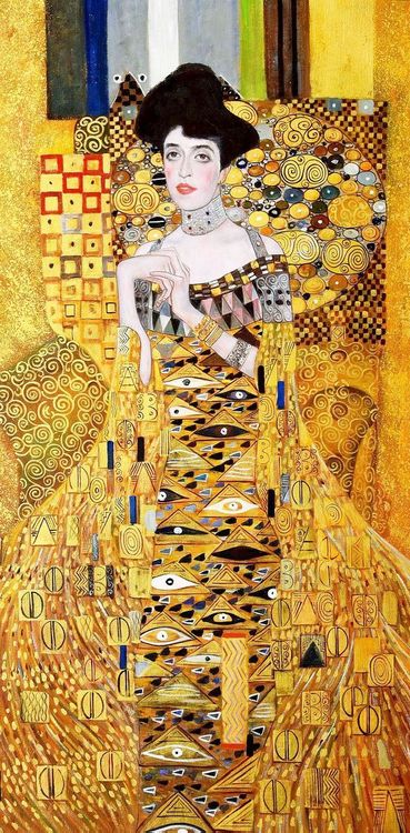 Tableau Toile Gustav Klimt - Adele Bloch-Bauer I, Prêt à Accrocher, Art Déco Vienne